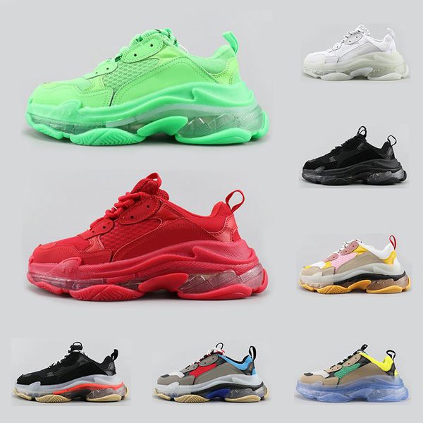 triple s clear sole fashion luxury sneakers designer shoes for men women platform black white red blue mens trainer sports shoe